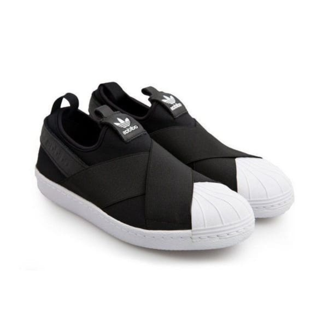 Tênis Unisex Casual Slip On Preto e Branco