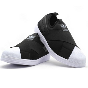 Tênis Unisex Casual Slip On Preto e Branco